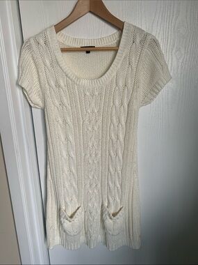 Amisu Women's Cream Knit Sweater Dress
